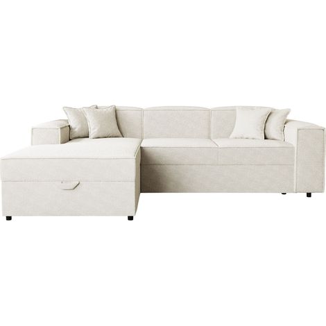 Sofá rinconero Clovis 116, Izquierda, Función de descanso, Almacenaje, 253x166x79cm, 0