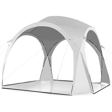 Tenda da sole 327 x 327 x 270 cm per 6-8 persone design moderno con protezione solare UPF50 atmosfera da giardino poliestere bianco 200012146
