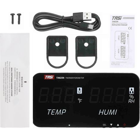 Température intelligente -20℃-80℃(-4℉-176℉) Compteur d'humidité avec affichage numérique LED Thermomètre numérique mural Hygromètre Industriel Agricole Ménage Thermo-hygromètre (1/5)