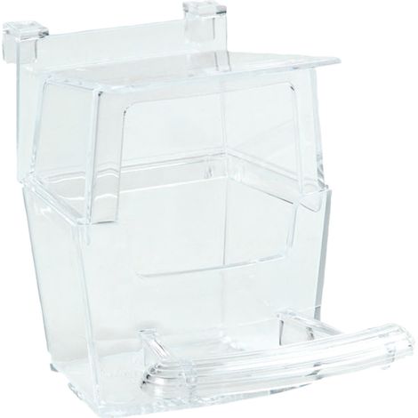 Mangeoire pour oiseaux avec crochet 6 x 8 x 9 cm – En plastique transparent – Facile à fixer et à nettoyer – Contenance 50ml – Flamingo