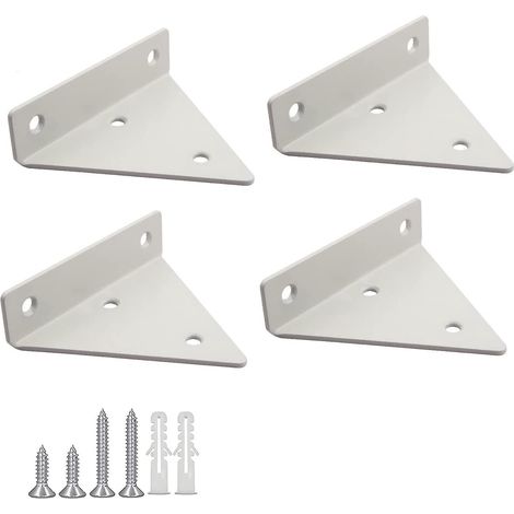 4 Pieces Floating Shelf Brackets Floating Metal Triangle Shelf Bracket Concealed Wall Shelf Bracket With 16 Screws For Living Room, Bedroom, Bathr (1/5)