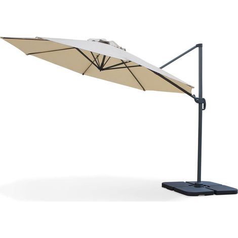 Ombrellone a braccio laterale 300 cm inclinabile struttura in alluminio Prestige Beige
