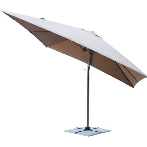 MOLLY - ombrellone effetto legno palo laterale 3x3