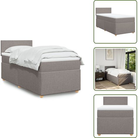 The Living Store Boxspringbett mit Matratze Taupe 100x200 cm Stoff - Boxspringbett - Doppelbett - Betten - Schlafräume - Polstermöbel