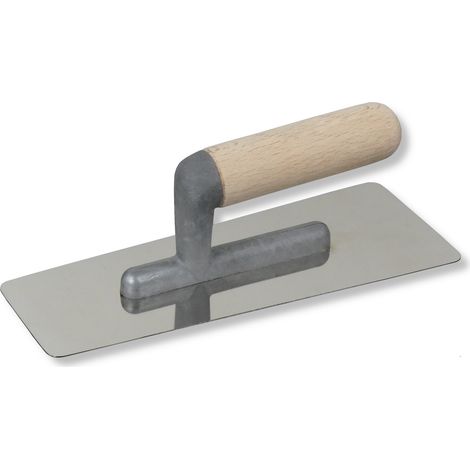 DEWEPRO Venezianische Glanzputz Glättekelle - Stucco Kelle - Venezianer - trapezförmig - 240x95/75mm - Edelstahlblatt mit abgerundten, geschliffenen und polierten Kanten - Glättkelle