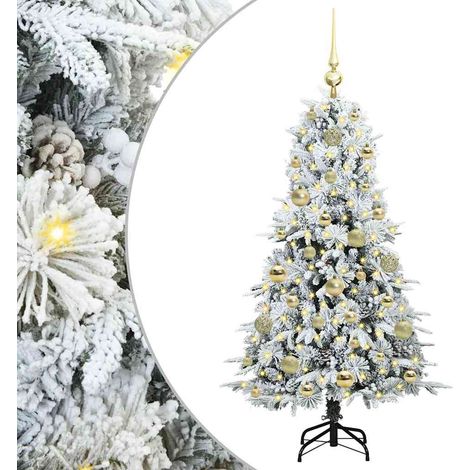 Sapin de Noël,Arbre de Noël Artificiel à Branches Articulées Vert 120 cm CFW99305 (1/5)