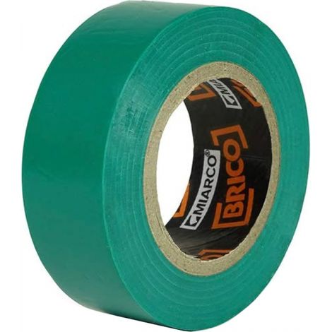 Paquet. 10 rouleaux de ruban isolant vert 19 mm x 20 m miarco (1/2)