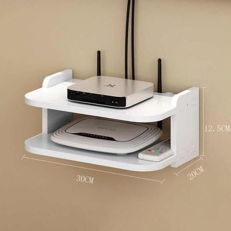 Étagère de boîte de télévision flottante montage mural support de routeur WiFi organisateur de boîtier décodeur-30cm (1/4)