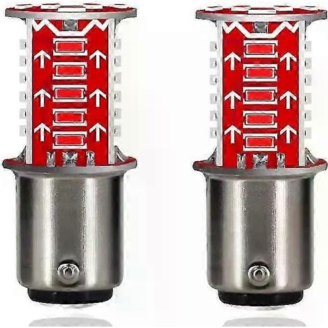 Ampoules LED universelles pour feux de freinage stroboscopiques de moto, feux arrière de stationnement de voiture, feux de freinage automatiques, feu arrière de moto, 1/2 pièces (2 pièces rouges) (1/5)
