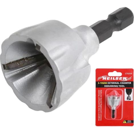 Neilsen External Chamfer Deburring Remove Tool 3mm - 19mm Drill Bit 1/4"
