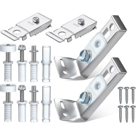 Kit de quincaillerie pour portes pliantes (2 pièces) compatible avec les portes pliantes, coulissantes et de placard équipées de roulettes de guidage de 22 à 25 mm, de pivots de 9,5 mm et de 2 axes de (1/5)