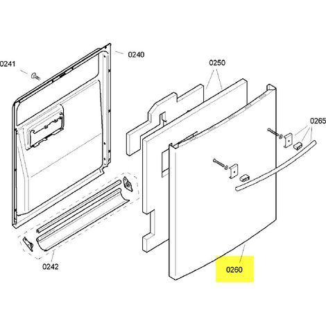 Panneau de porte extérieur pour lave-vaisselle – Compatible Bosch SGS09T06EU/01 – Pièce détachée de qualité – Installation facile