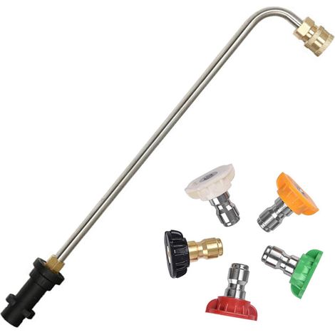 Cleaning Lance Extension, 39 cm, 5 Nozzles, 90° Curved Rods, 1/4 Inch Quick Connect (1/5)