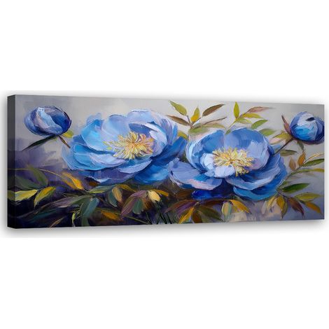 Tableau déco Pivoines Pivoines Fleurs bleues 90x30 (1/5)