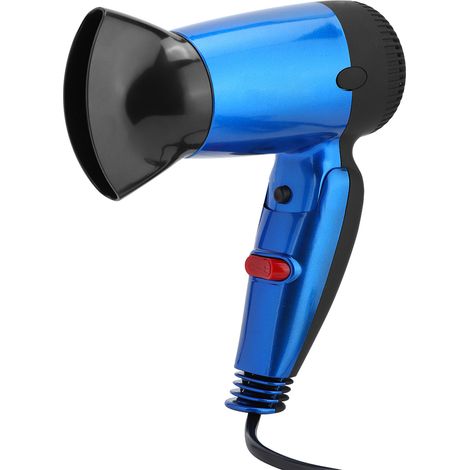 Mini sèche-cheveux portable pliable à trois vitesses, séchage rapide, prise UE 220-240V (bleu)