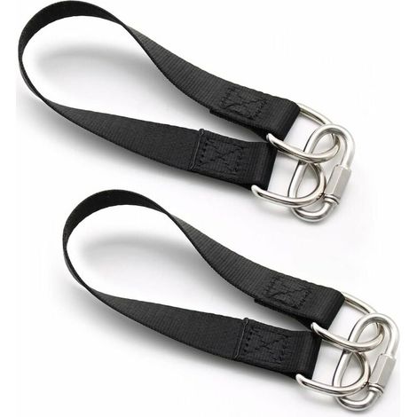 Lot de 2 Pièces Sangle Balancoire, 30 cm Sangles Lourde Suspension, Kit de Suspension avec 2 Mousquetons D-Ring, pour Le Camping, Le Patio, Les Hamacs et Les Balanoires (1/4)