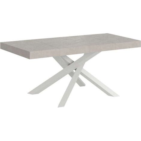 Tavolo allungabile 140/400x90 cm Volantis Premium cashmere gambe bianche