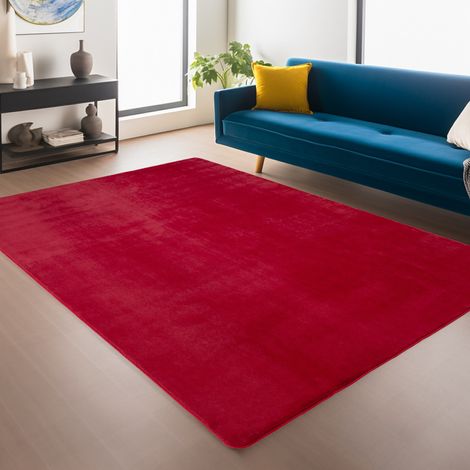 Tapis Plush Joy - 240 cm x 340 cm - Rouge - Ultra Doux - Antidérapant - Élégance Moderne (1/5)