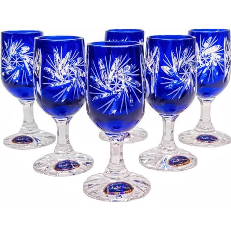 Vasos de cristal cobalto, molinillo de aceitunas de 25 ml - Juego de 6 (1/5)