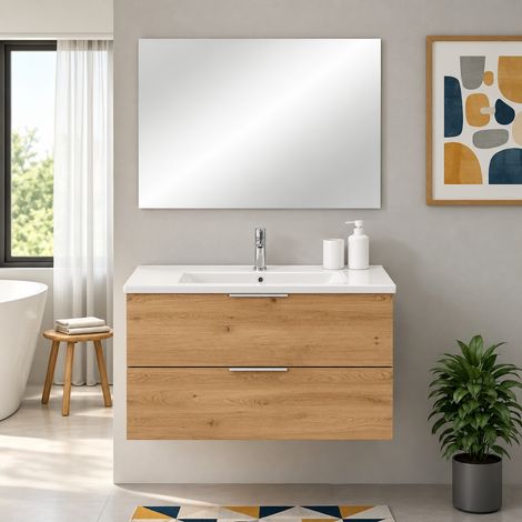 MOBILE BAGNO RIALTO 100X46XH53CM ROVERE (1/5)
