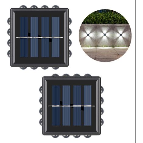 Zweiteilige, vierflammige Solar-Wandleuchte mit Aufladung, Landschaftsleuchte, Dekoration für den Außenbereich