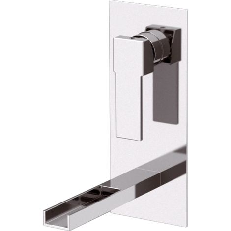 Rubinetto ad incasso per lavabo con piastra cromata serie qubika cascata (1/3)