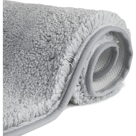 Tapis de Bain Antidérapant à Poils Longs en Microfibre, Tapis de Sol Lavable en Machine avec Microfibre Douces Absorbant l'eau pour la Baignoire, la Douche et la Salle de Bain (1/5)