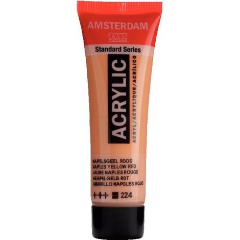 Peinture acrylique - Amsterdam - Giallo Napoli Rossastro - 20 Ml - Haute résistance - Diluable à l'eau (1/2)