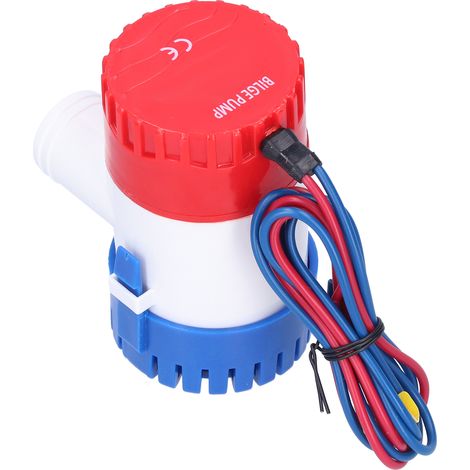 Pompe de cale semi-automatique électrique, petite pompe submersible pour le drainage, alimentation 12V/24V, 350/500/750/1100 GPH (24V 1100 GPH)