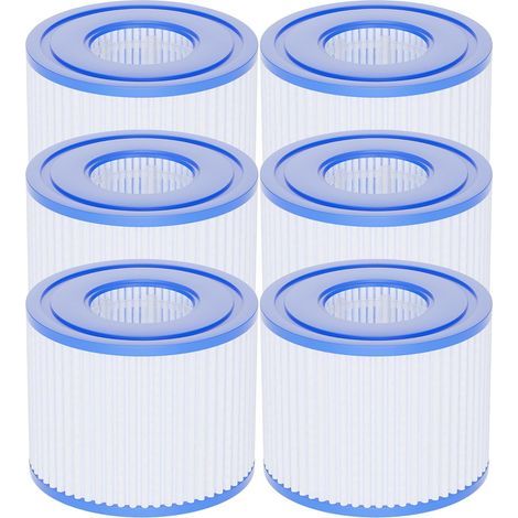 Type VI inflatable filter cartridges compatible with Lay-Z spas, 90352E, 58323E, 58323, 58324 and 90427E, 107 x 79 mm, pack of 6 (1/5)