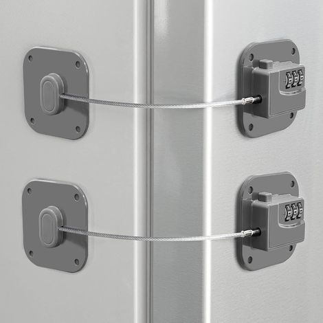 Verrou de sécurité pour réfrigérateur, lot de 2 unités, sans clé, pour une installation à domicile et un usage quotidien.-AquaForge (1/4)
