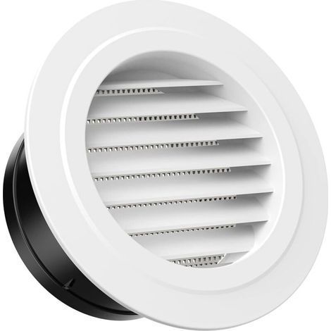 125mm Grille de Ventilation en Plastique Aeration Ronde avec Moustiquaire Grille pour Intérieur et Extérieur Entrées et Sorties d'air Murales et de Plafond (1/5)