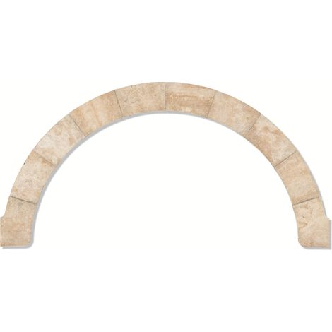 Kit de margelles pour escalier roman Travertin 1er choix - R150x33x3 cm - Bord rond - Beige Light (1/2)