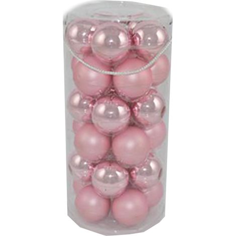 30 palline a sfera in vetro soffiato in rosa cm6 decorazione per albero di natale palla particolare da collezione