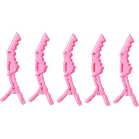 30 pezzi di fermagli per capelli a coccodrillo - Fermagli professionali per capelli a coccodrillo, fermagli per parrucchieri, rosa (1/5)
