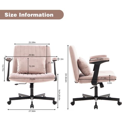 Fauteuil de bureau velours pivotant réglable en hauteur accoudoirs rabattables roulettes silencieuses tissu élégant 50x50x100cm