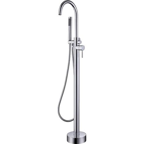 Robinet de baignoire, design autoportant, rotation à 360 degrés, Chrome (1/2)