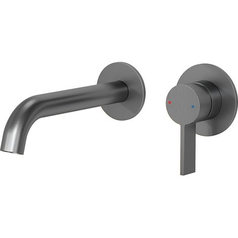 Robinet mitigeur de lavabo encastré - gris Gun Metal - LOMAZOO - (1/5)
