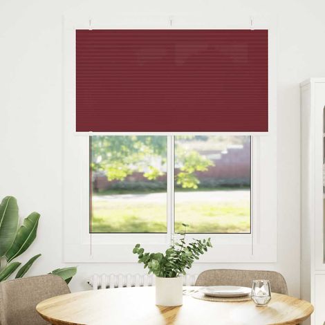 Maison Exclusive - Tenda Plissettata Rosso Bordeaux 105x100 cm Larghezza Tessuto