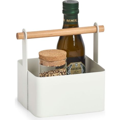 Zeller CADDY Küchenorganisator Weiß mit Holzgriff (1/4)