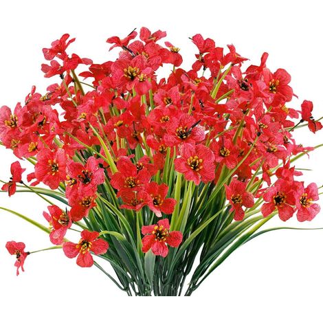 Fleurs Artificielles - Résistantes Aux Rayons UV - Pour Extérieur Jardin Balcon Fenêtre - 12 Pièces (1/5)