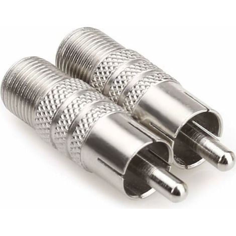 Adaptateur Rca Femelle Vers Male - Nickelé - Pour Câble Coaxial Vidéo Audio - Antenne Satellite - Lot De 2 (1/5)