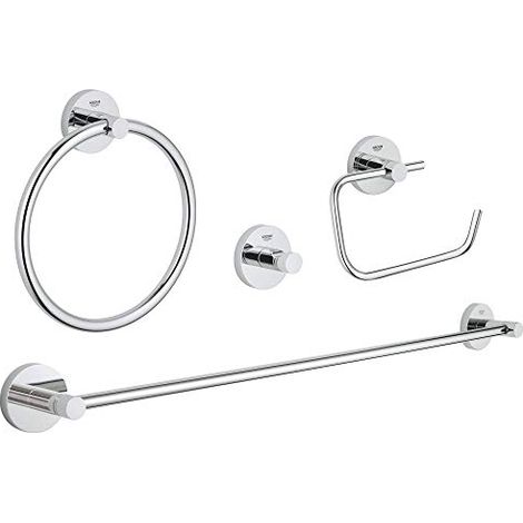 GROHE 40823001 - Set di accessori essenziali, 4 in 1, cromato (1/4)
