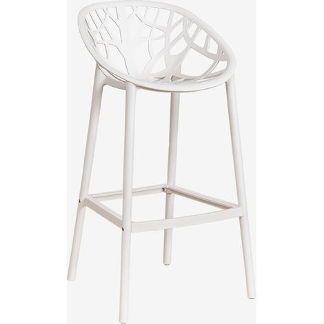 Tabouret de jardin haut en polypropylène Ores SKLUM Blanc Gardenia ↑75 cm
