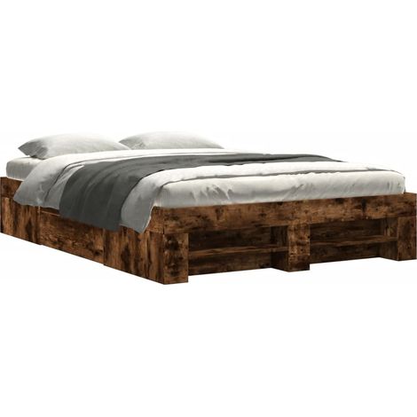 Maison Exclusive - Giroletto senza Materasso Rovere Fumo 120x200 cm in Truciolato (1/5)