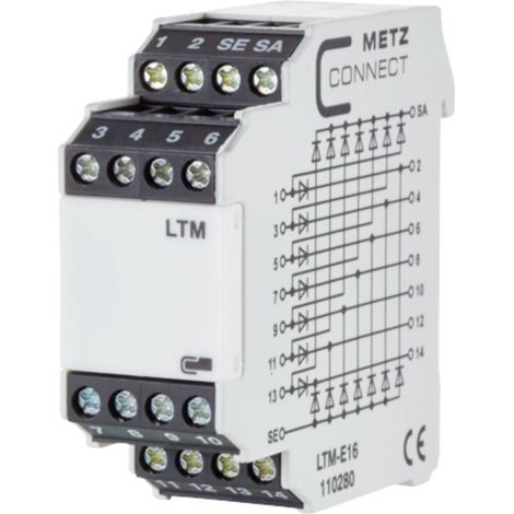 Modulo di prova della lampada 250, 250 V/AC, V/DC (max) Metz Connect LTM-E16 1 pz.
