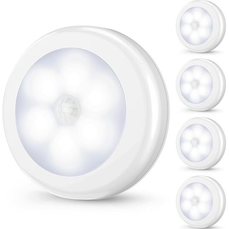 Veilleuse LED sans fil alimentée par piles, lampe de nuit portable anti-chute pour couloir, cuisine, chambre à coucher, escalier (1/5)