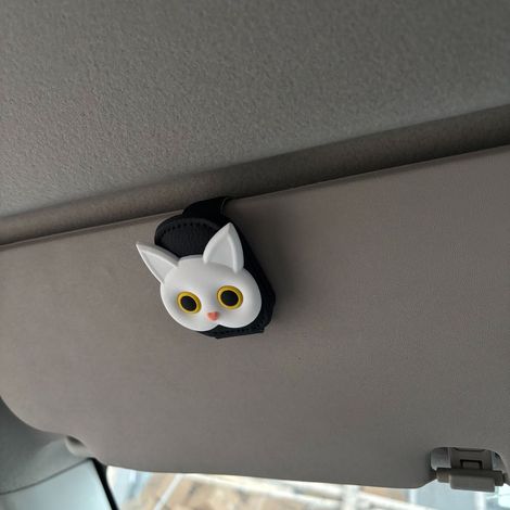 Lot de 1 - Support magnétique pour lunettes de soleil en forme de chat mignon, à fixer sur le pare-soleil de votre voiture - Idéal pour la mode et les lunettes de soleil.