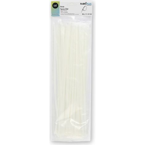 Confezione da 100 fascette bianche, 4,8x370 mm, nylon 66, resistenti