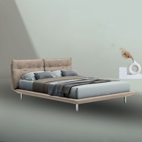 Letto matrimoniale beige 190x12x82 cm (1/4)